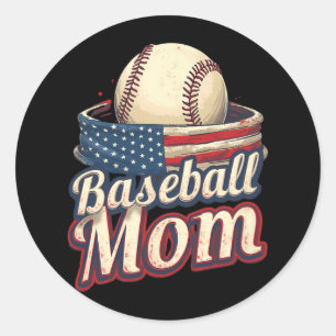 Sell Mum Patriotic American Classic Round Sticker
