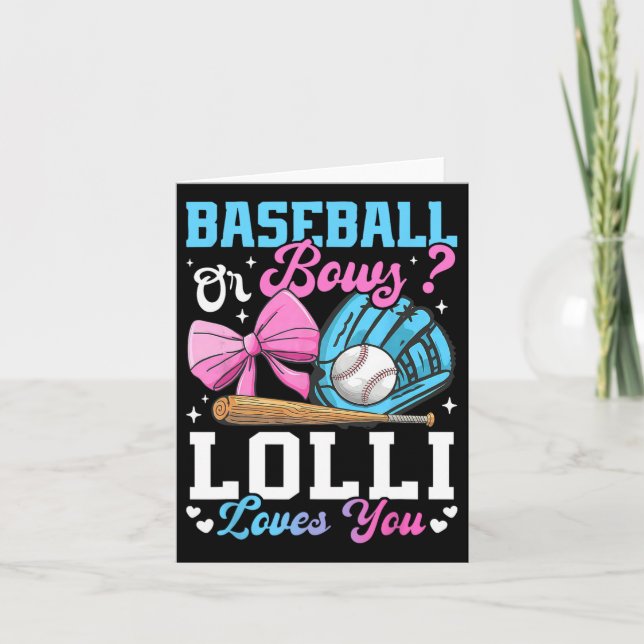 Sell Or Bows Lolli Loves You Funny Gender Reveal  Card (Front)