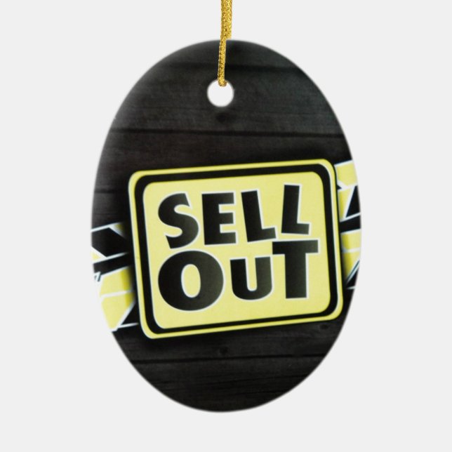 Sell Out Art Print Ceramic Ornament (Front)