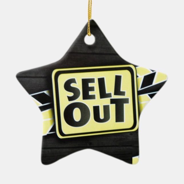 Sell Out Art Print Ceramic Tree Decoration (Front)