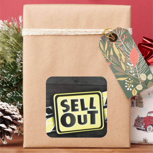 Sell Out Art Print Square Sticker (Holiday)