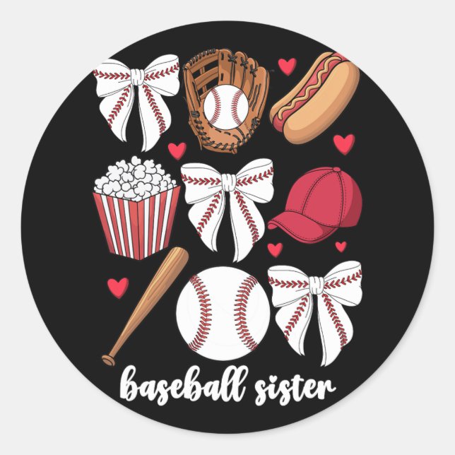 Sell Sister Coquette Bow  Classic Round Sticker (Front)
