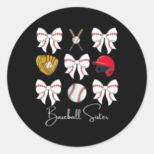 Sell Sister Coquette Bow Girls Cheer Sell Classic Round Sticker