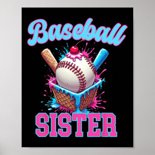 Sell Sister Ice Cream Drip Game Day Sell Women Gir Poster
