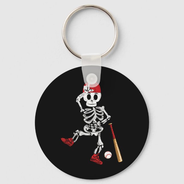 Sell Skeleton Halloween Funny Skeleton Sell Playin Key Ring (Front)