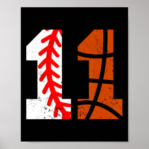 Sell Sketll Number 11 Jersey Funny 11th Birthday 1 Poster