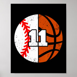 Sell Sketll Number 11 Jersey Funny 11th Birthday Poster