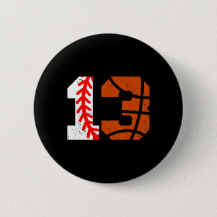 Sell Sketll Number 13 Jersey Funny 13th Birthday 1 6 Cm Round Badge