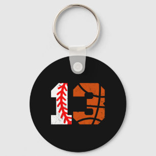 Sell Sketll Number 13 Jersey Funny 13th Birthday 1 Key Ring