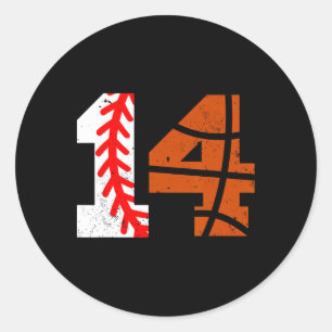 Sell Sketll Number 14 Jersey Funny 14th Birthday 1 Classic Round Sticker