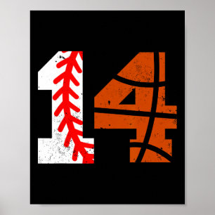 Sell Sketll Number 14 Jersey Funny 14th Birthday 1 Poster