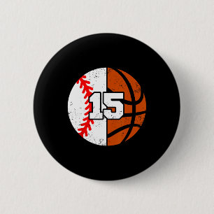Sell Sketll Number 15 Jersey Funny 15th Birthday 6 Cm Round Badge