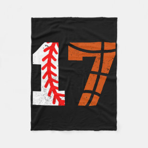 Sell Sketll Number 17 Jersey Funny 17th Birthday 1 Fleece Blanket