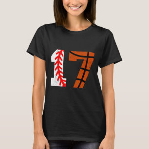 Sell Sketll Number 17 Jersey Funny 17th Birthday 1 T-Shirt