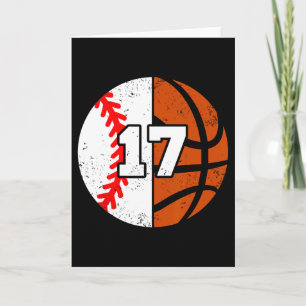 Sell Sketll Number 17 Jersey Funny 17th Birthday  Card