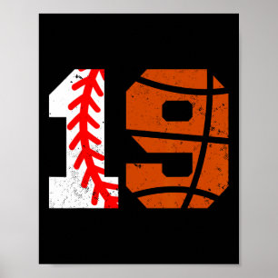 Sell Sketll Number 19 Jersey Funny 19th Birthday Poster