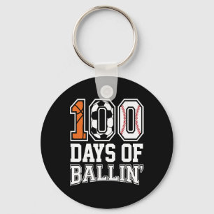 Sell Soccer Sketll 100 Days Of School Key Ring