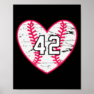 Sell Softll Heart Number #42 Sports Player Fan Jer Poster