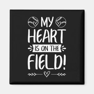 Sell Softll Mom Dad My Heart Is On The Field  Magnet
