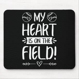 Sell Softll Mom Dad My Heart Is On The Field Mouse Pad