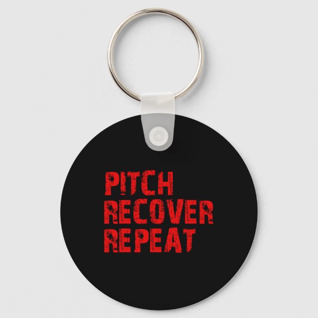 Sell Softll Pitch Recover Repeat Pitcher Commitmen Key Ring (Front)
