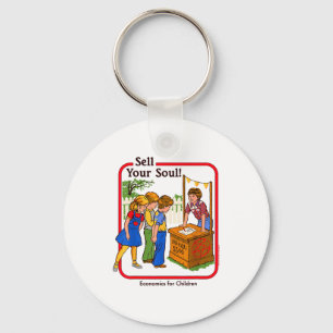 Sell Your Soul Sarcastic Retro Vintage Funny Adult Key Ring