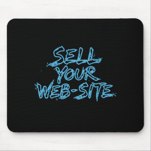 Sell Your Website Blue Tech Typography Mouse Pad