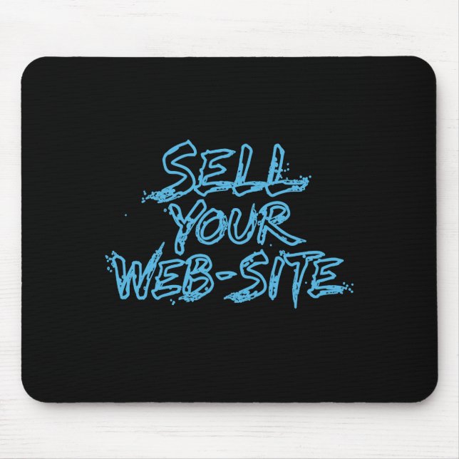 Sell Your Website Blue Tech Typography Mouse Pad (Front)