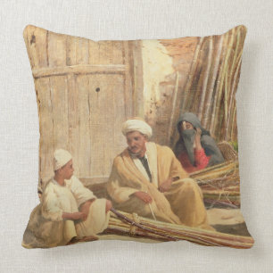 Sellers of Sugar Cane, Egypt, 1892 (oil on canvas) Cushion