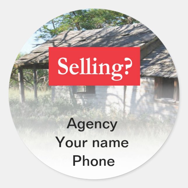 Selling Real Estate Promote Yourself Classic Round Sticker (Front)