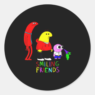 Selling Smiling Friends All Smiling Illustration Classic Round Sticker