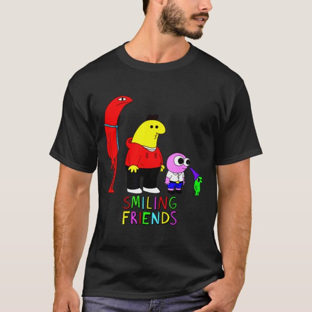 Selling Smiling Friends All Smiling Illustration  T-Shirt (Front)