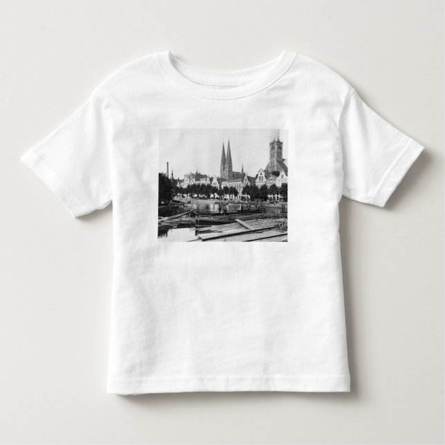 Selling wood on the River Trave, Lubeck, c.1910 Toddler T-Shirt (Front)