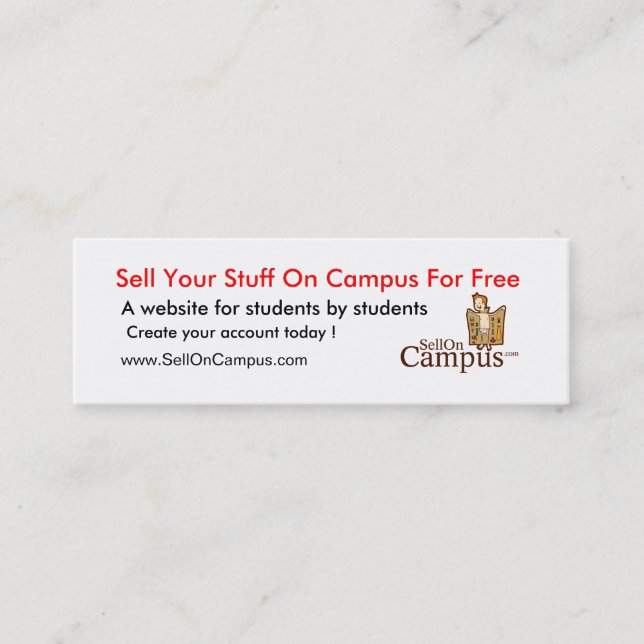 SellOnCampus  Banner Mini Business Card (Front)
