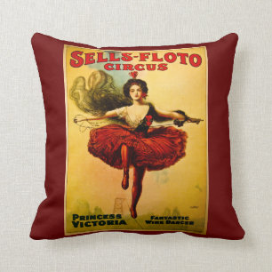 Sells Floto Circus Princess Victoria Wire Dancer Cushion