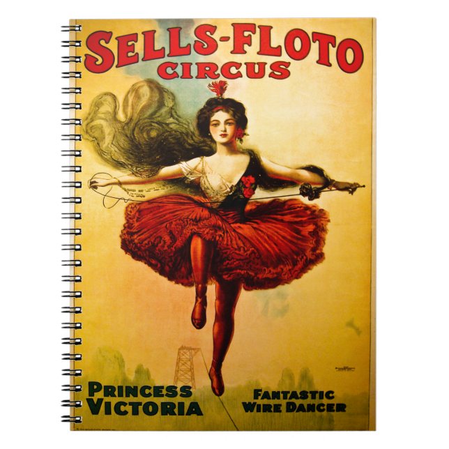 Sells Floto Wire Dancer Circus Princess Victoria Notebook (Front)