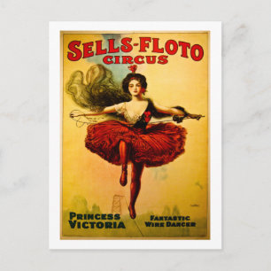Sells Floto Wire Dancer Circus Princess Victoria Postcard