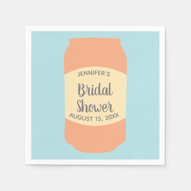 Seltzer Soda Can Personalised Bridal Shower Party Napkin (Front)