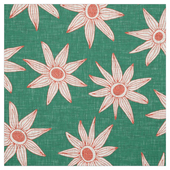 sema palm fire orange fabric (Swatch)