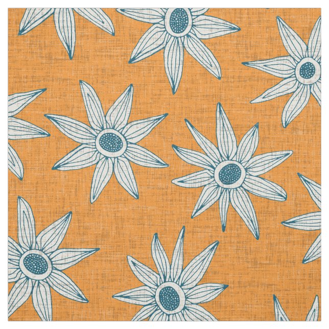 sema tangerine blue fabric (Swatch)