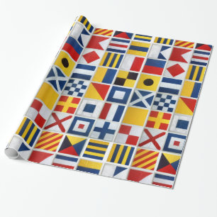 Semaphore Flags Wrapping Paper
