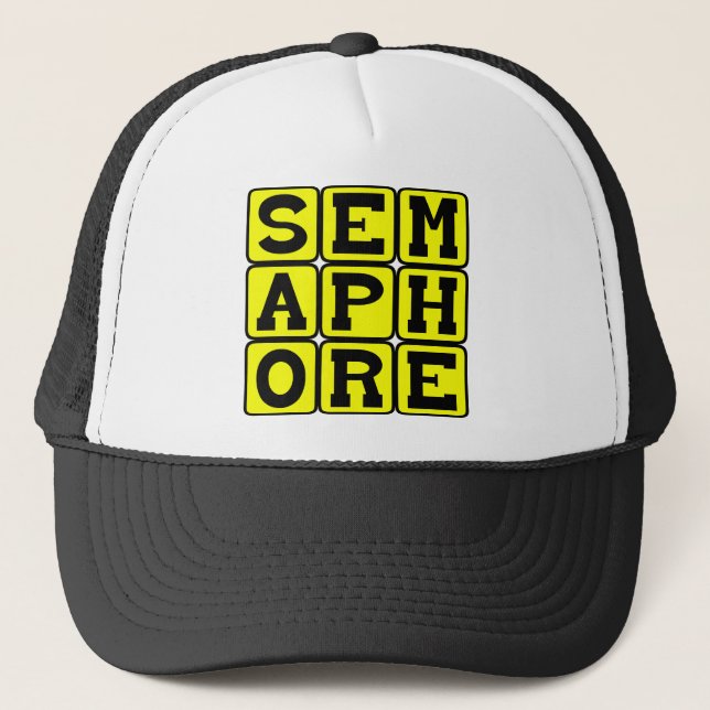 Semaphore, Mode of Wordless Communication Trucker Hat (Front)