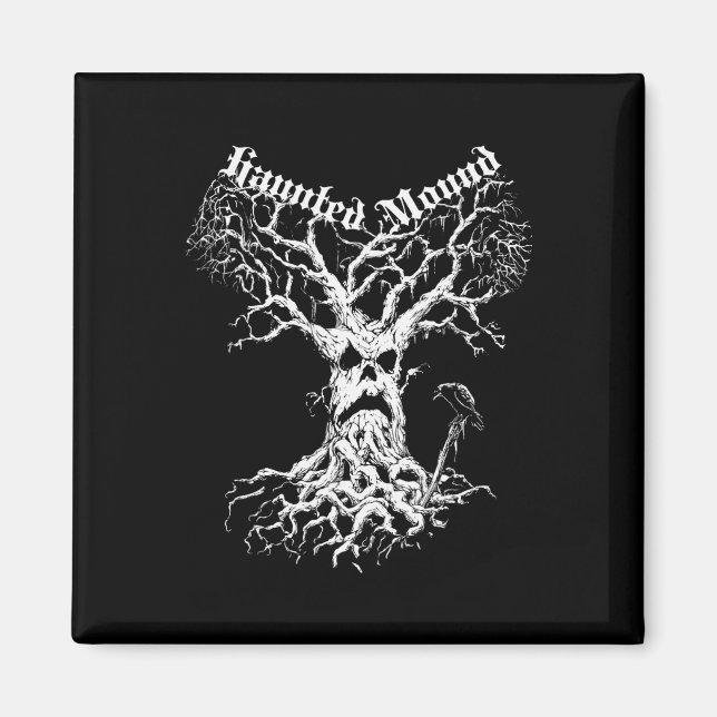 Sematary Merch. Design A Ghost Tree. Haunted Mound Magnet (Front)
