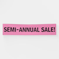 Semi Annual Sale simple black pink banner sign