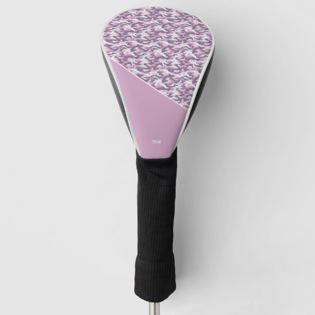 Semi Camouflage double Grey and Pink Golf Head Cover (Front)