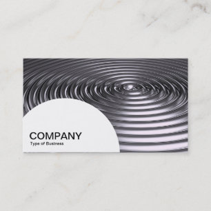Semi-circle Panel - Concentric Rings - Chrome Business Card