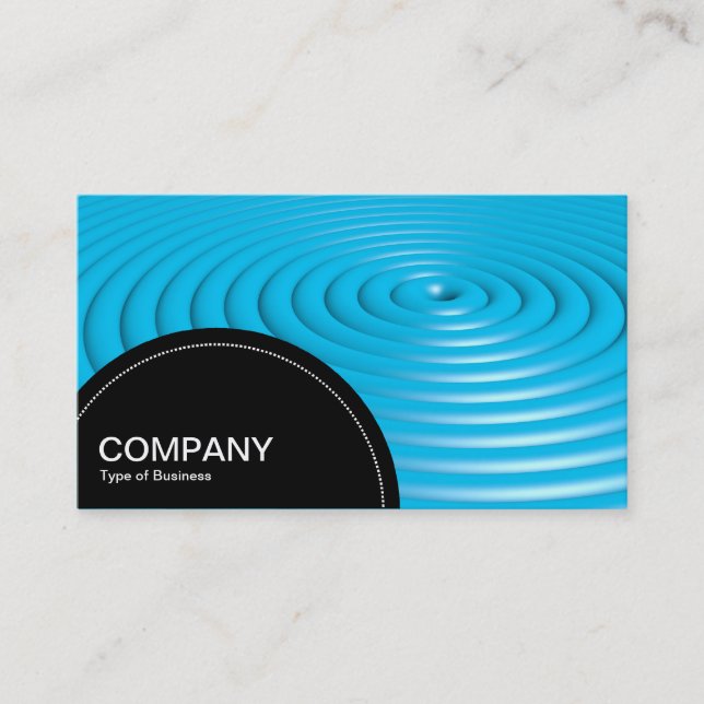 Semi-circle Panel (dots) - Concentric Rings - Blue Business Card (Front)