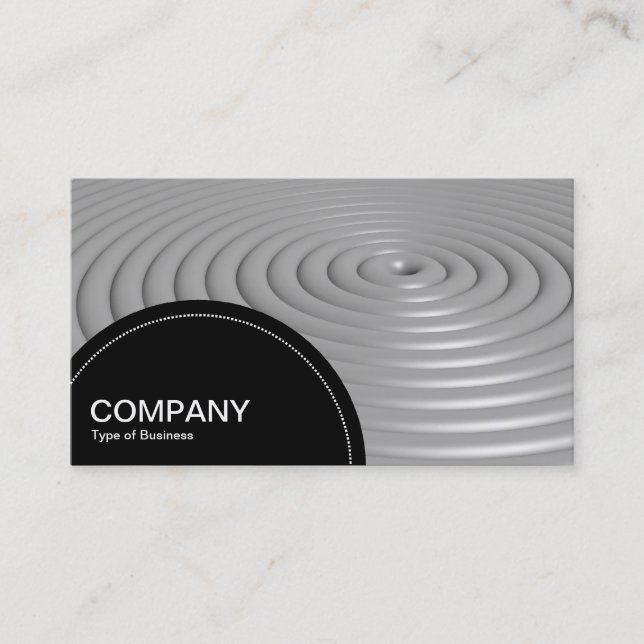 Semi-circle Panel (dots) - Concentric Rings - Grey Business Card (Front)