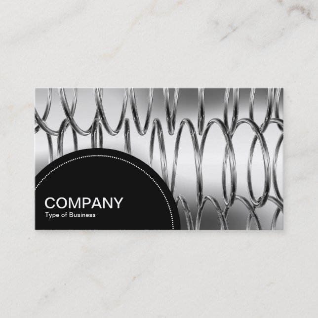 Semi-circle Panel (dots) - Springs B&W Business Card (Front)