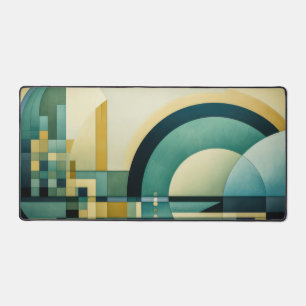 Semi-circles and squares background Desk Mat
